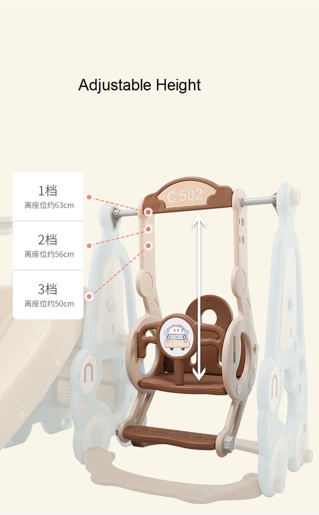 3 in 1 slider, swing & ball goal