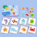 Wooden shapes and letters game