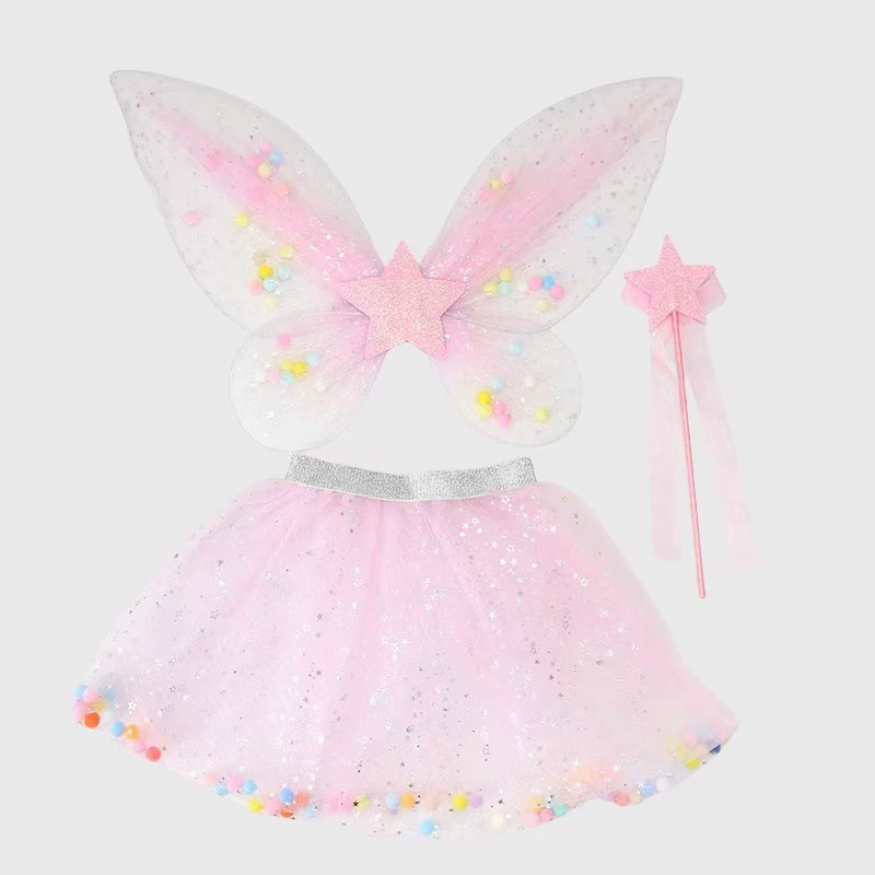 Butterfly wings costume with skirt and magic stick 