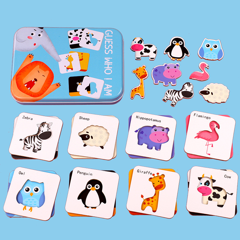 Wooden shapes and letters (Guess who I am) game