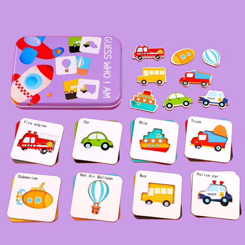 Wooden shapes and letters (Guess who I am) game